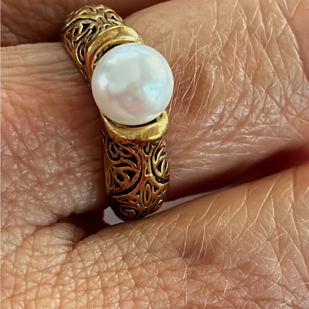 Pearl ring 925 stamped size 7 - Picture 3 of 5